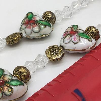 Glass and Cloisonne Necklace