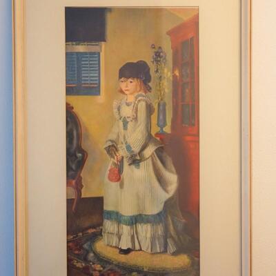 1940's  PRINT OF YOUNG GIRL. GOOD COLORS AND STYLE