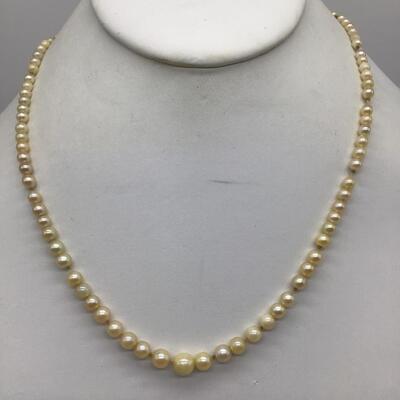 Antique Pearl Necklace Gold Filled Clasp