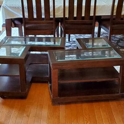 Lot 210: Versatile Glass Top Coffee Table (Splits in Two, Great for Sectionals/Company)