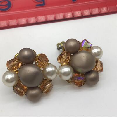 Vintage Japan Glass Beaded Earrings