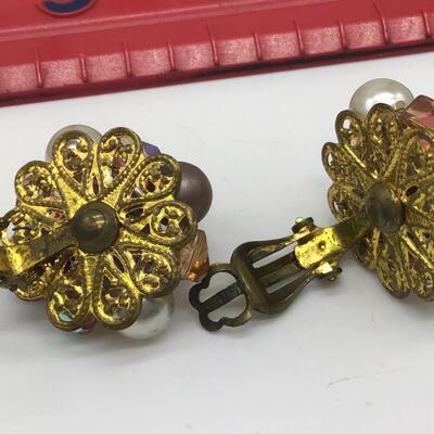 Vintage Japan Glass Beaded Earrings