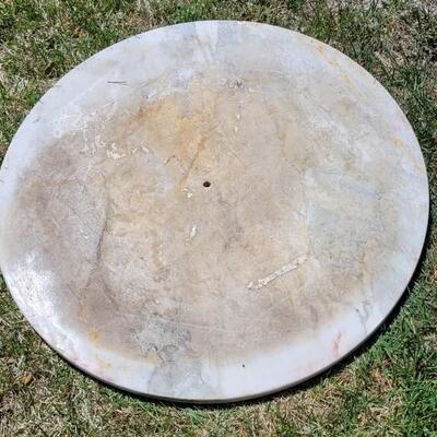 Lot 58: Vintage Outdoor Metal Table with Marble Top