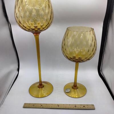 Lot 147 - Pair Vintage Large Blown Glass Optic Glasses