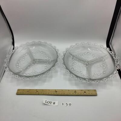 Lot 150 - Pair masserini barocco Glass Divided Relish Trays