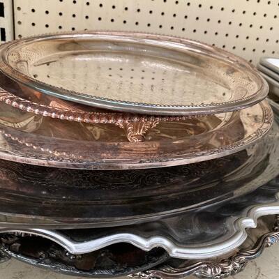 Lot of silver serving platters