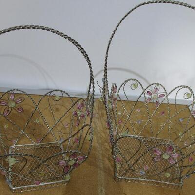 #26 Two decorative  wire baskets