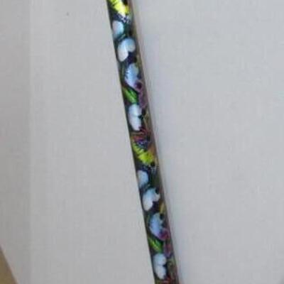#49 Adjustable walking cane with butterfly print, like new