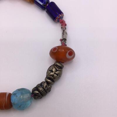 LOTJ124: Handcrafted Bracelet with Ornate Vintage Beads