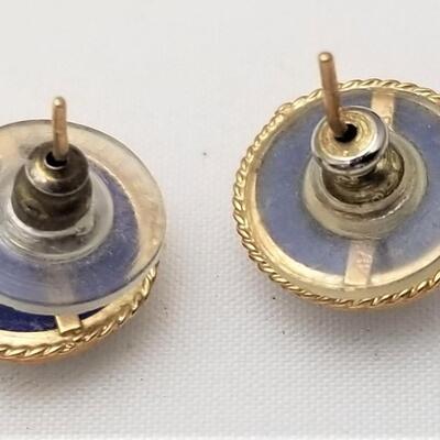 Lot #10  Nice Pair of 14kt gold/Lapis pierced earrings