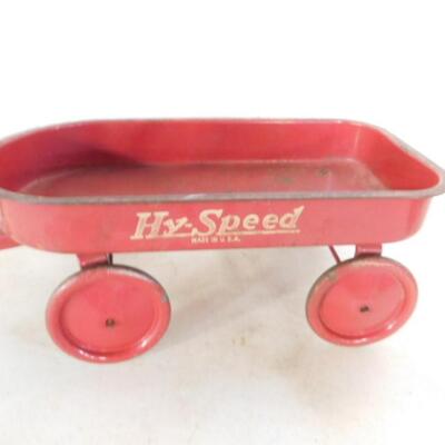 Vintage Hy-Speed Child's Toy Metal Pull Wagon