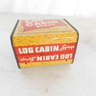 Vintage Log Cabin Syrup Tin Coin Bank