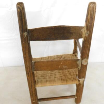 Antique Child's Size Ladder Back Weave Seat Chair
