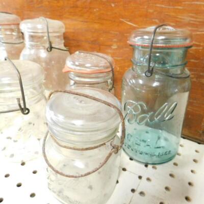 Collection of Bell Top Ball Preserve Jars
