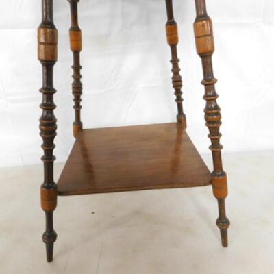 Vintage Ball and Stick Lamp Table with Fancy Turned Legs