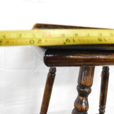 Vintage Solid Wood Walnut Lamp Table with Turned Legs
