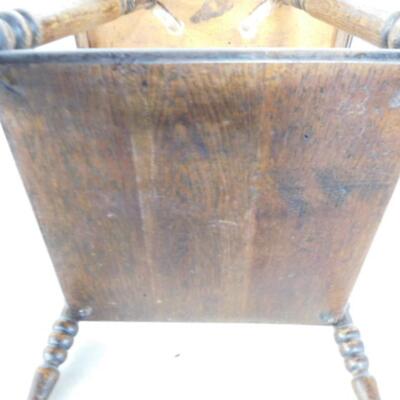 Vintage Solid Wood Walnut Lamp Table with Turned Legs