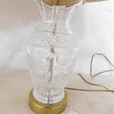 Waterford Crystal Post Table Lamp with Shade Choice B