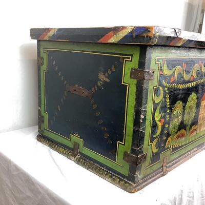 845 Antique Painted Russian Chest