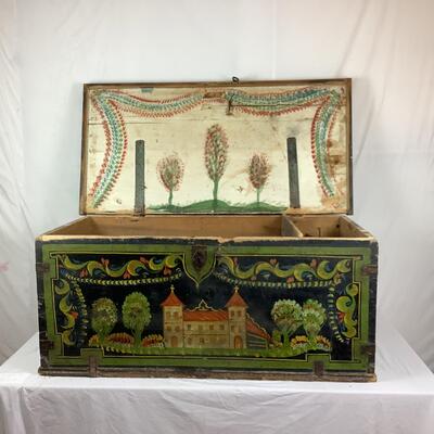 845 Antique Painted Russian Chest