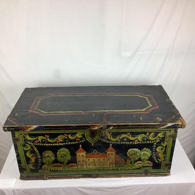 845 Antique Painted Russian Chest