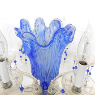 Exquisite Murano Glass Candelabra Centerpiece Lamp with Crystal Pendant Accents Choice A