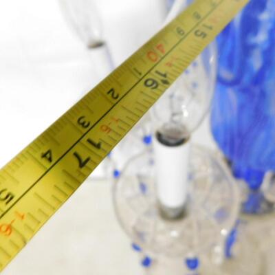 Exquisite Murano Glass Candelabra Centerpiece Lamp with Crystal Pendant Accents Choice B