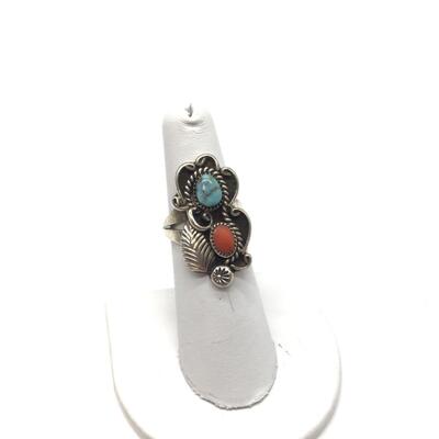 Vintage l.Hale Navajo silver and turquoise ring