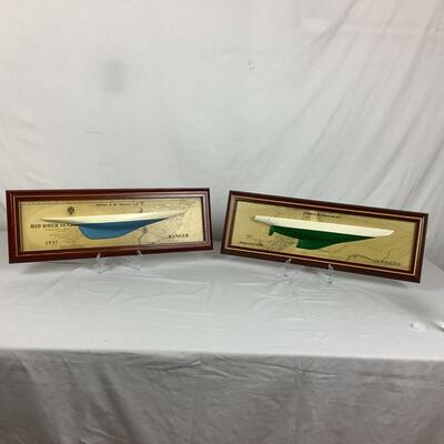 853 Pair of Olin Stephens Designed Half Boat Models