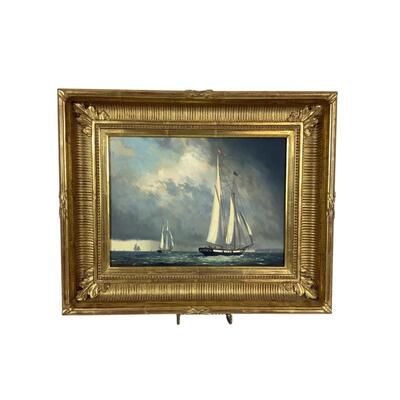 857 Original Oil Painting "The Schooner Lynx" by William P. Storck 2014