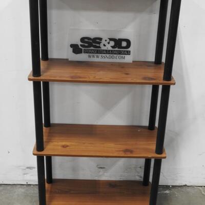 4 Shelf Unit: Veneer Wood w/ Plastic Attachments, Sturdy