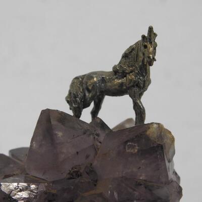 Amethyst Rock w/ Unicorn Standing On Top