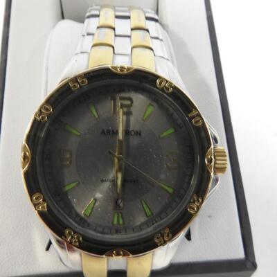 Armitron Mens Two-Tone Watch, Band Pin Is Missing,Moisture Inside-Untested