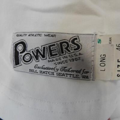 Seattle Mariners  #1 Jersey, Powers Brand, Size Long-46, White, Short Sleeve