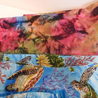 Fabric: Vibrant Multi-Colored, Mostly Sea-Life & Turtles, Beautiful Images