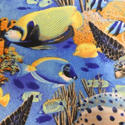 Fabric: Vibrant Multi-Colored, Mostly Sea-Life & Turtles, Beautiful Images