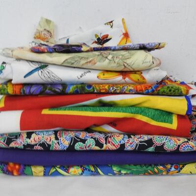 Fabric Pieces: Butterflies, Insects, Tropical, Solid Purple,Panels 