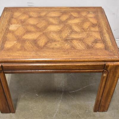 Medium Brown Wooden End Table, Vintage