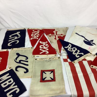 862 Lot of Vintage Nautical Boat Flags, Pennants