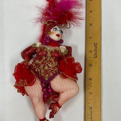 Artist Signed Chubby Chunky Cabaret Burlesque Dancer Doll in Red