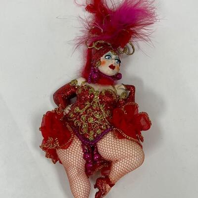 Artist Signed Chubby Chunky Cabaret Burlesque Dancer Doll in Red