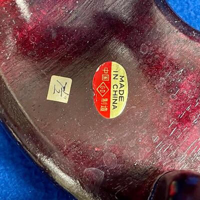 Ceramic White Lotus Candleholder w Spiky Artichoke-like Petals on Wood Pedestal