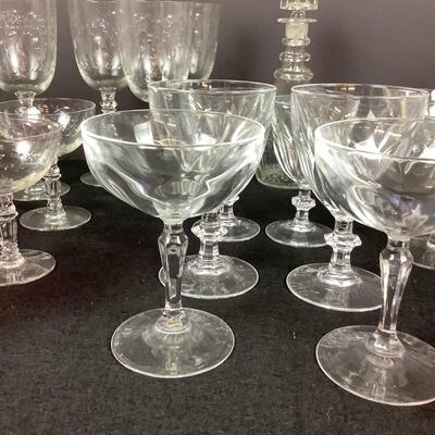 879 Large lot of Crystal Stemware & Cranberry glass