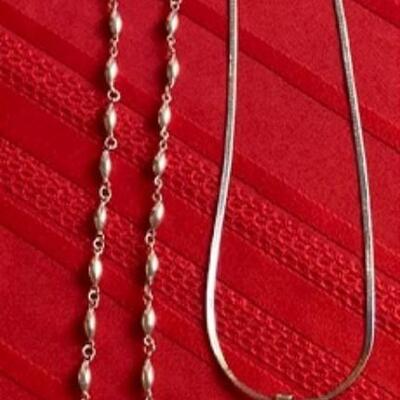 Two Sterling Silver Necklaces, One With Turquoise