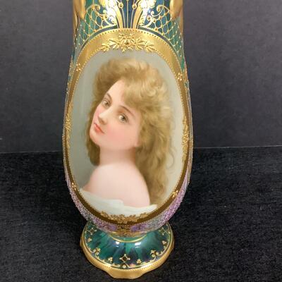 880 Antique Royal Vienna Porcelain Portrait Vase