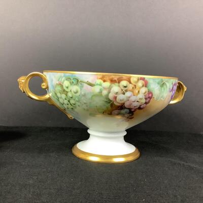 883 Antique Handpainted Signed Rosenthal Bavarian Handled Punch Bowl with cups