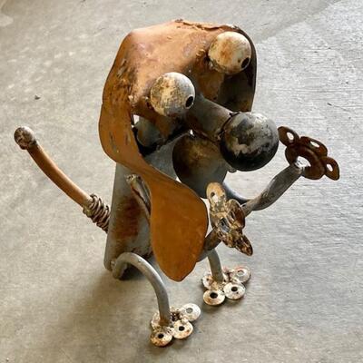 Rustic Metal Dog Yard Art