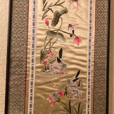 Framed Needlepoint Birds & Flowers