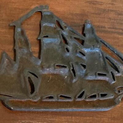 Vintage Cast Iron Ship Wall Hanging
