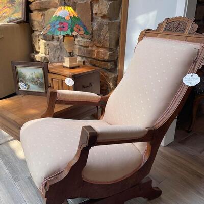 Lot 6: Antique rocker and more